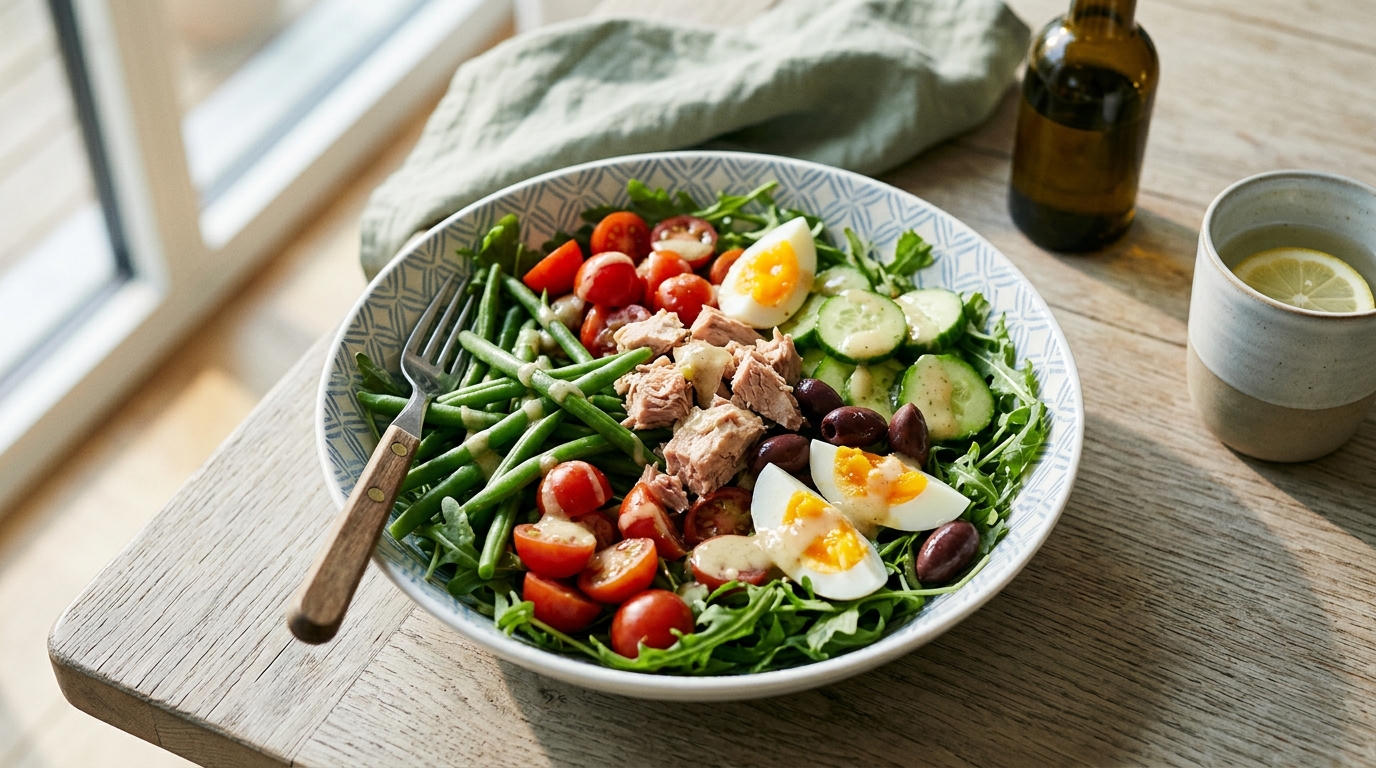 Niçoise-Salat mit Thunfisch & grünen Bohnen