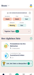 Oviva App Screen Zielsetzung