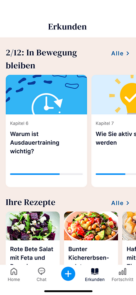 Oviva Direkt App Screens Lerninhalte