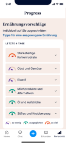 Oviva App Screen Mahlzeiten Analyse