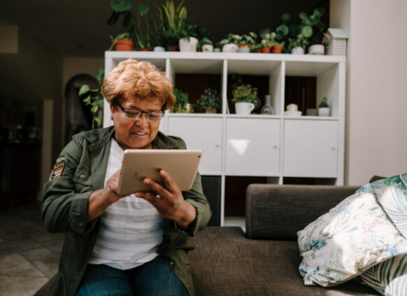 Woman using tablet